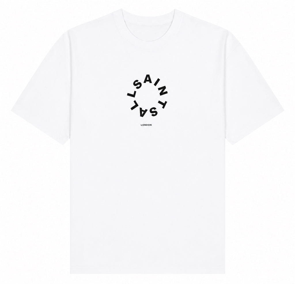 ALLSAINTS TIERRA CREW NECK LOGO WHITE